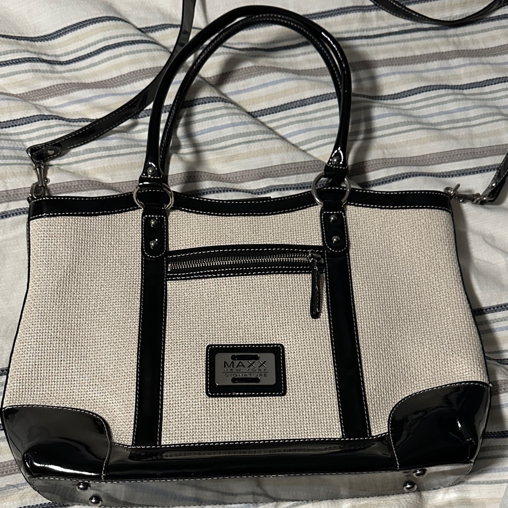 Maxx New York Black and White Tote Bag